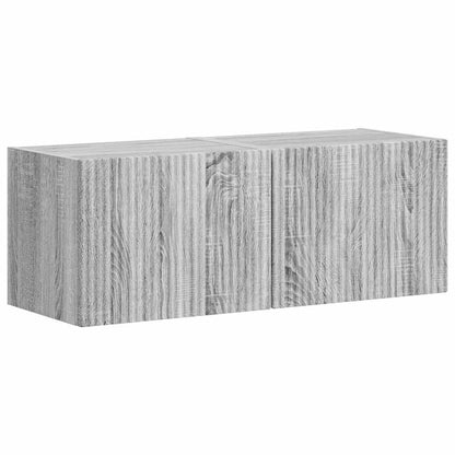 vidaXL TV Wall Cabinet 2 pcs Grey Sonoma Engineered Wood 2
