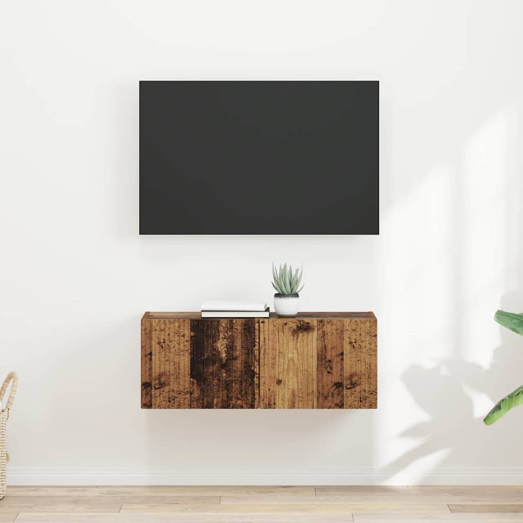vidaXL TV Wall Cabinet 2 pcs Old Wood Engineered Wood 1
