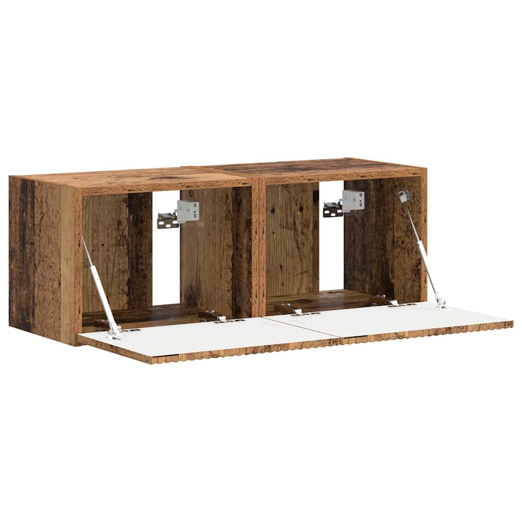 vidaXL TV Wall Cabinet 2 pcs Old Wood Engineered Wood 6