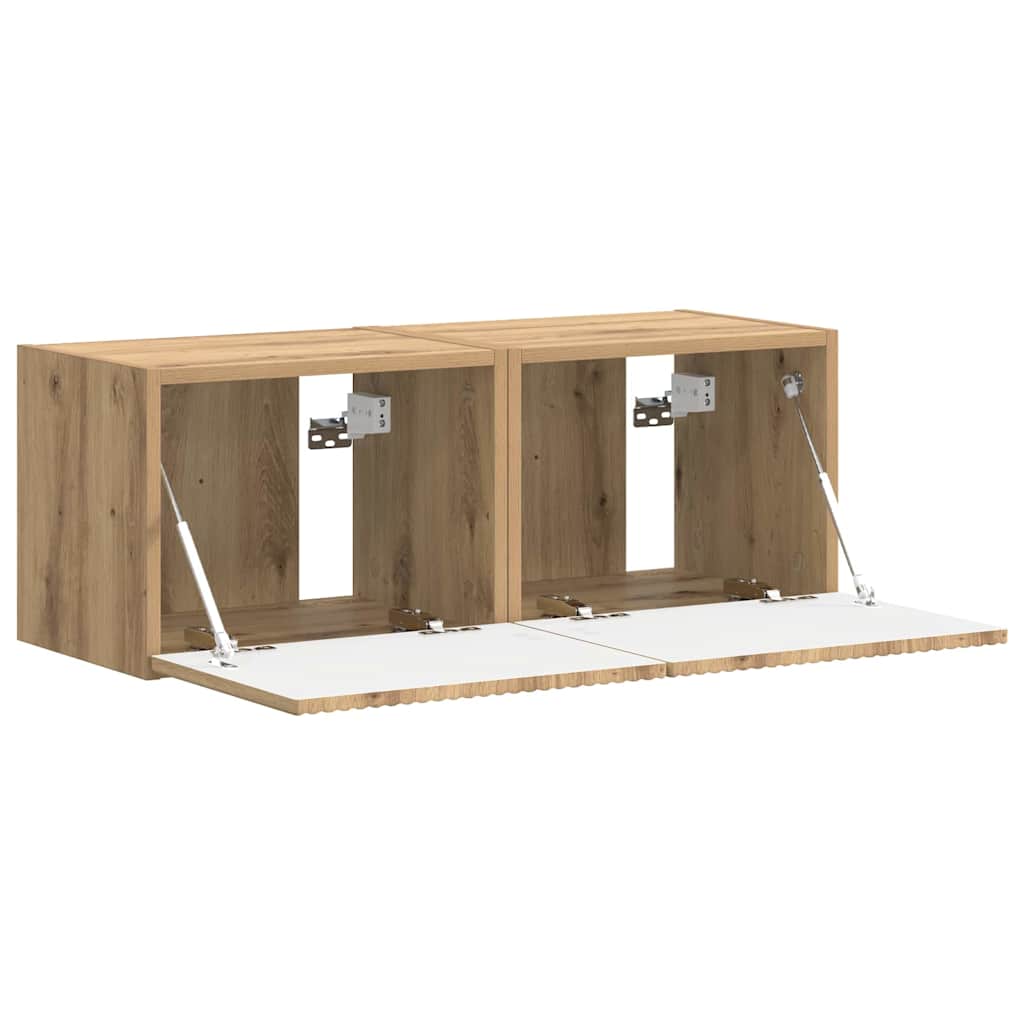 vidaXL TV Wall Cabinet 2 pcs Artisian Oak Engineered Wood 6