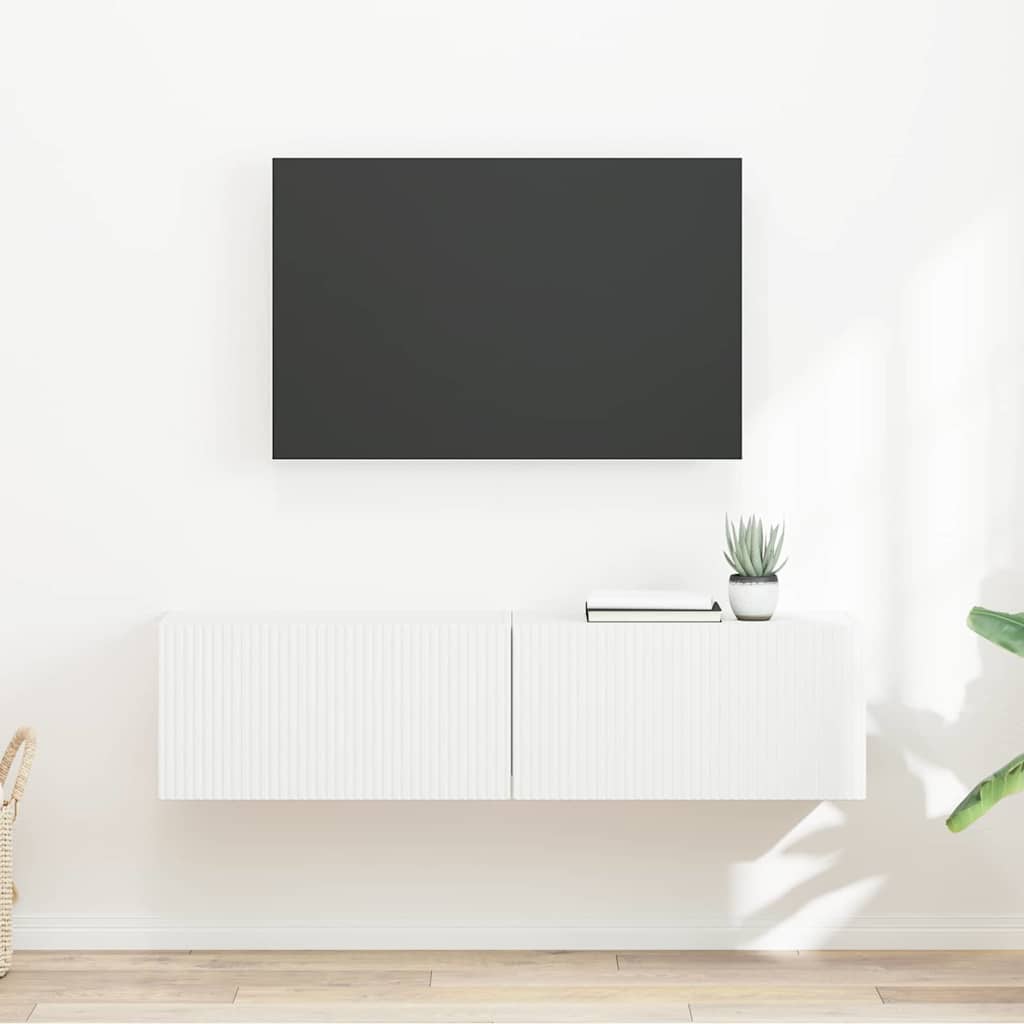 TV Wall Cabinet Engineered Wood 2 pcs 60 x 31 x 29.5 cm White