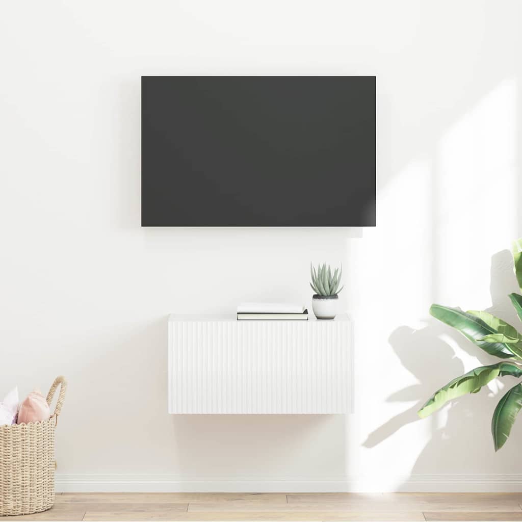 vidaXL TV Wall Cabinet 60 x 31 x 29.5 cm Gloss White Engineered Wood 1
