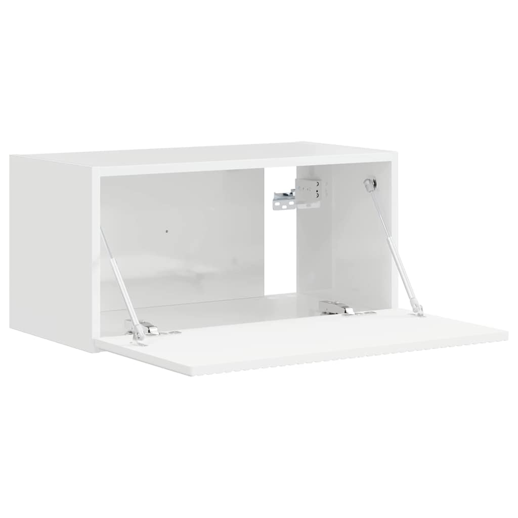vidaXL TV Wall Cabinet 60 x 31 x 29.5 cm Gloss White Engineered Wood 5