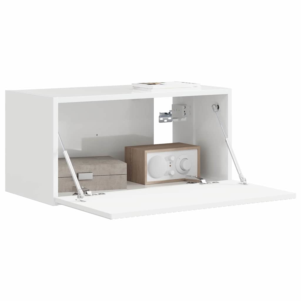 vidaXL TV Wall Cabinet 60 x 31 x 29.5 cm Gloss White Engineered Wood 3