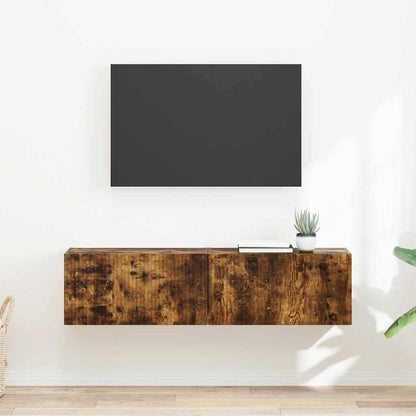 TV Wall Cabinet Engineered Wood 2 pcs 60 x 31 x 29.5 cm Smoked oak