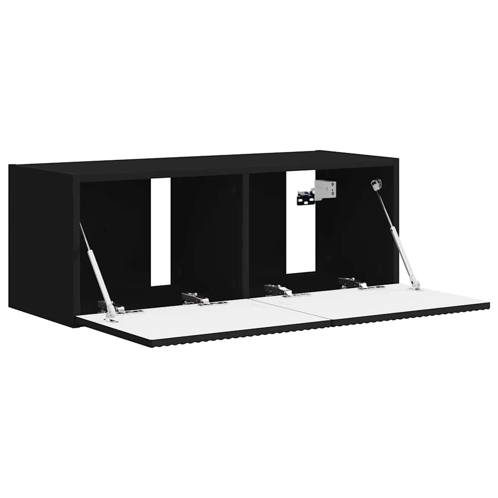 vidaXL TV Wall Cabinet 78.5 x 31 x 29.5 cm Black Engineered Wood 5