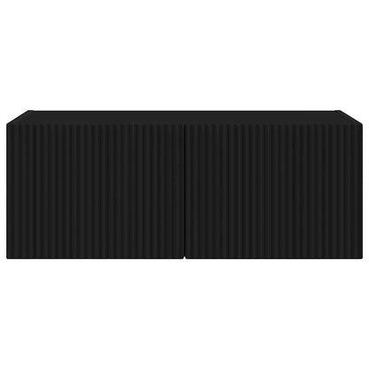 vidaXL TV Wall Cabinet 78.5 x 31 x 29.5 cm Black Engineered Wood 6