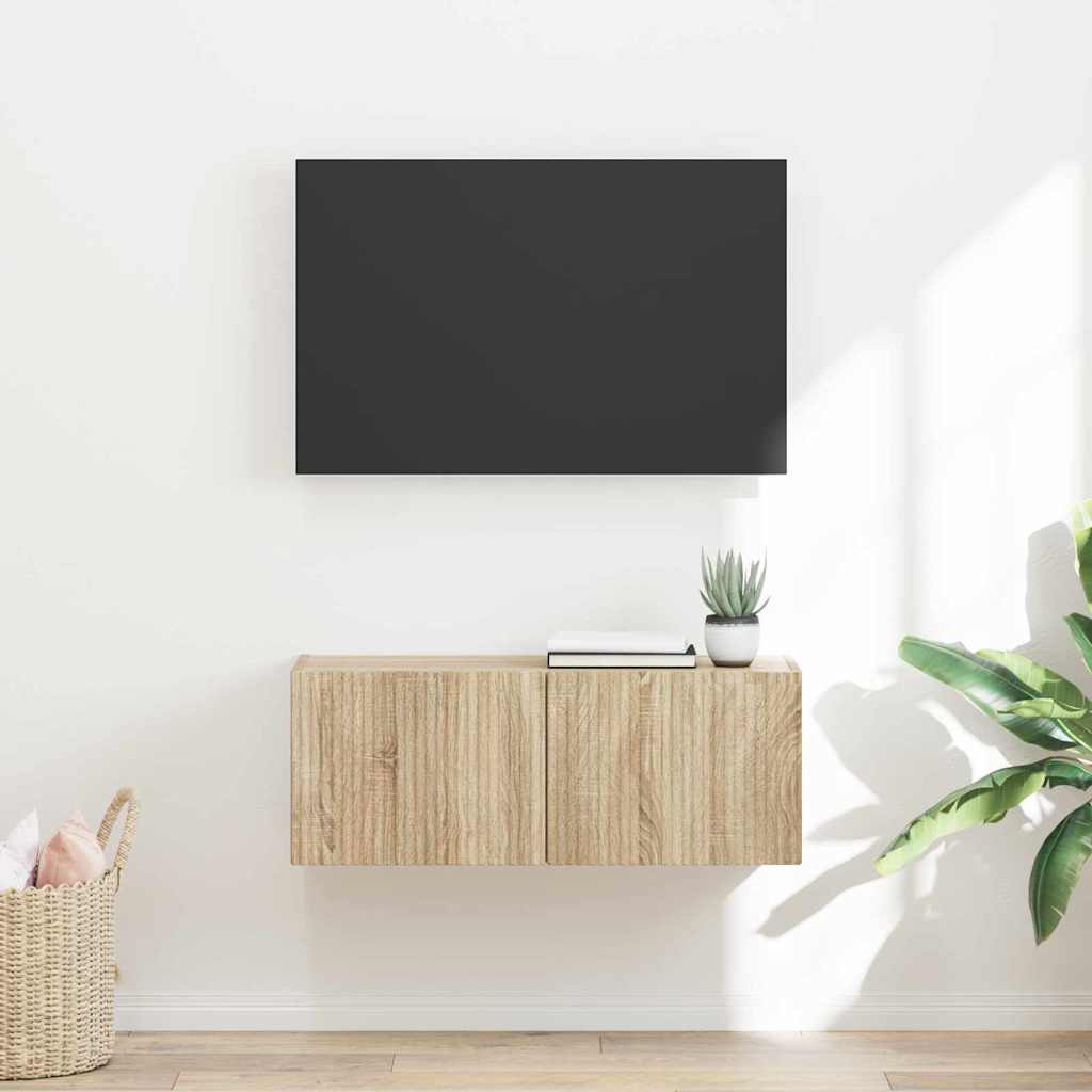 vidaXL TV Wall Cabinet 78.5 x 31 x 29.5 cm Sonoma Engineered Wood 1