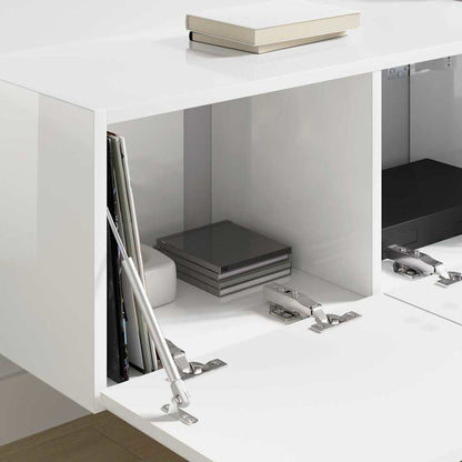 vidaXL TV Wall Cabinet 78.5 x 31 x 29.5 cm Gloss White Engineered Wood 4