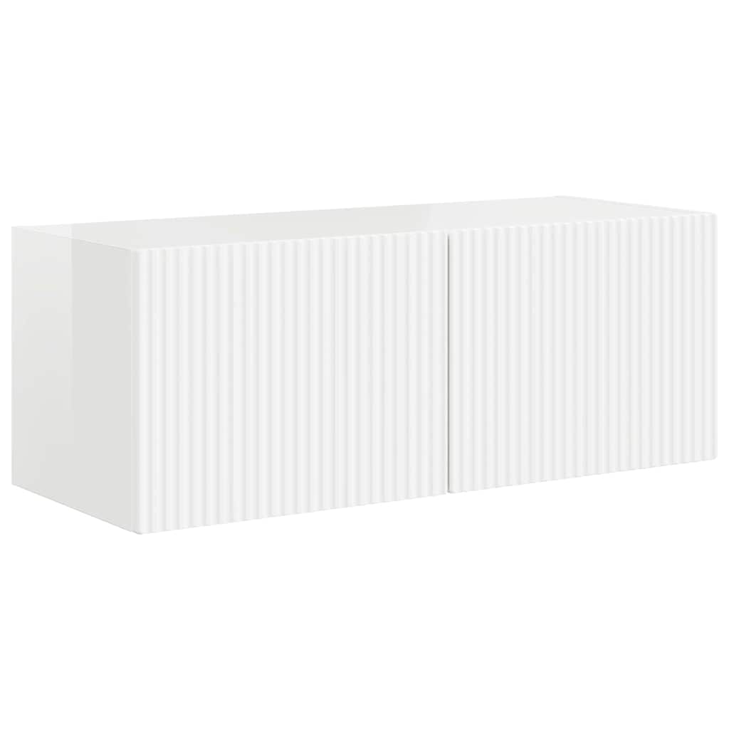 vidaXL TV Wall Cabinet 78.5 x 31 x 29.5 cm Gloss White Engineered Wood 2