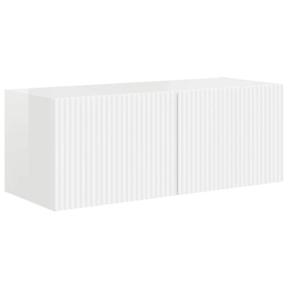 vidaXL TV Wall Cabinet 78.5 x 31 x 29.5 cm Gloss White Engineered Wood 2