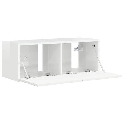 vidaXL TV Wall Cabinet 78.5 x 31 x 29.5 cm Gloss White Engineered Wood 5