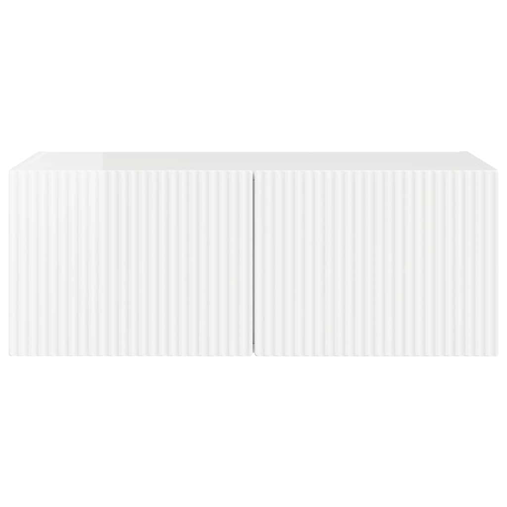 vidaXL TV Wall Cabinet 78.5 x 31 x 29.5 cm Gloss White Engineered Wood 6