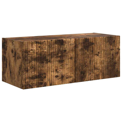 vidaXL TV Wall Cabinet 78.5 x 31 x 29.5 cm Smoked Oak Engineered Wood 2