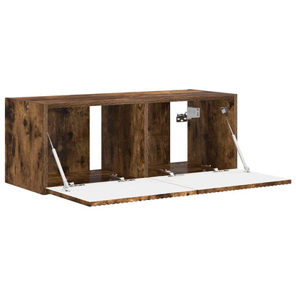 vidaXL TV Wall Cabinet 78.5 x 31 x 29.5 cm Smoked Oak Engineered Wood 5