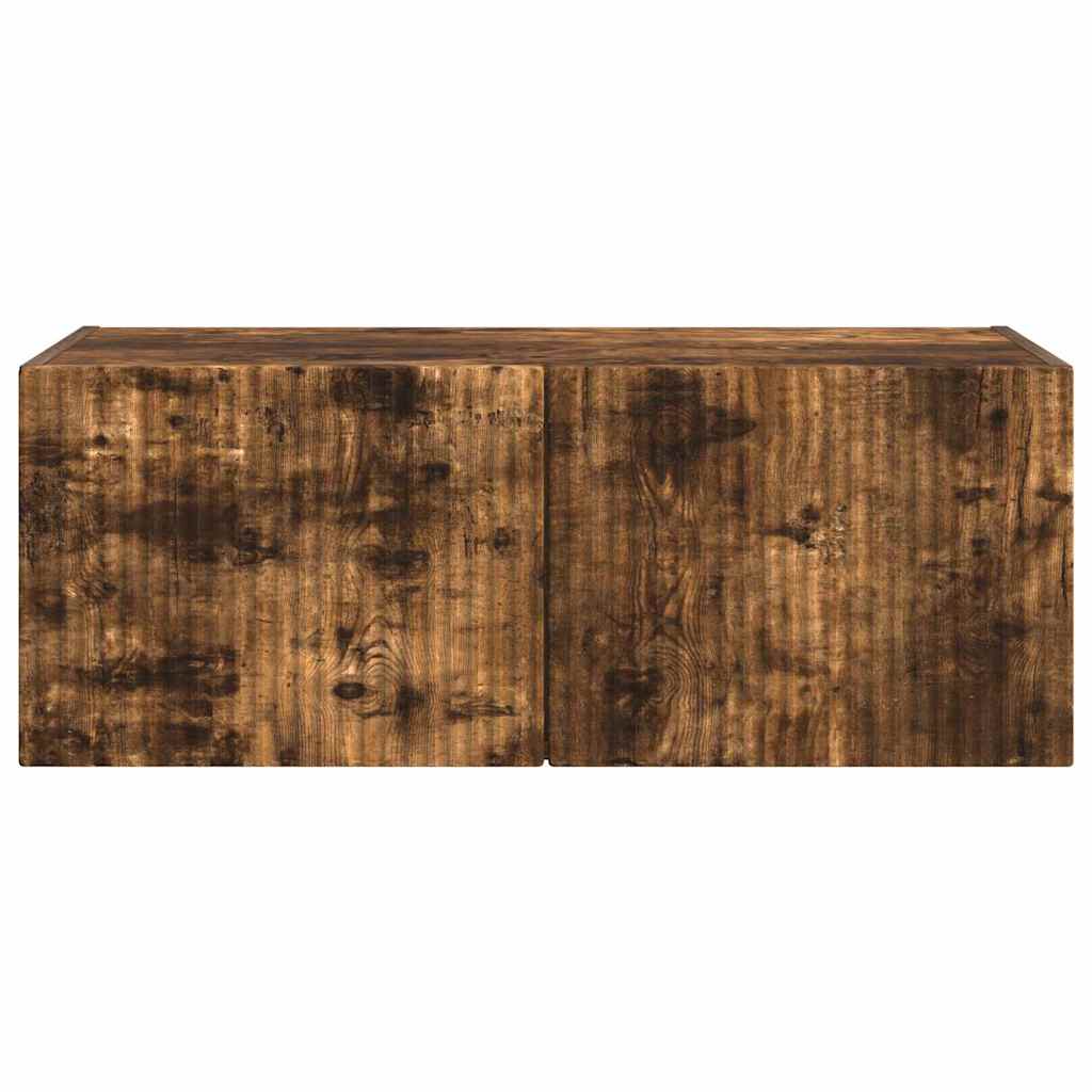 vidaXL TV Wall Cabinet 78.5 x 31 x 29.5 cm Smoked Oak Engineered Wood 6