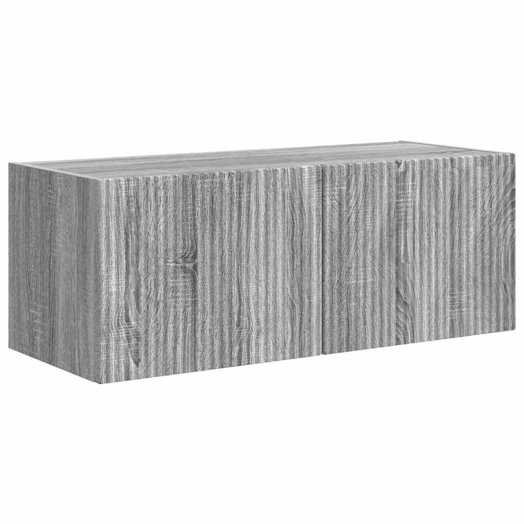 vidaXL TV Wall Cabinet 78.5 x 31 x 29.5 cm Grey Sonoma Engineered Wood 2