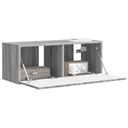 vidaXL TV Wall Cabinet 78.5 x 31 x 29.5 cm Grey Sonoma Engineered Wood 3
