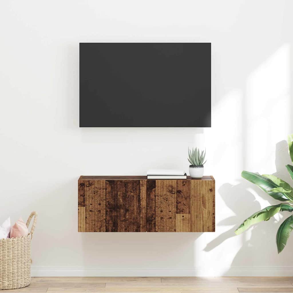 vidaXL TV Wall Cabinet 78.5 x 31 x 29.5 cm Old Wood Engineered Wood 1