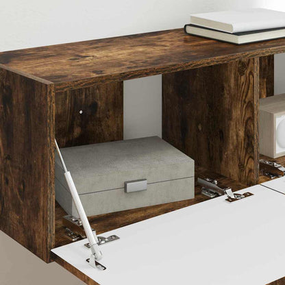 vidaXL TV Wall Cabinet 98 x 31 x 29.5 cm Smoked Oak Engineered Wood 4