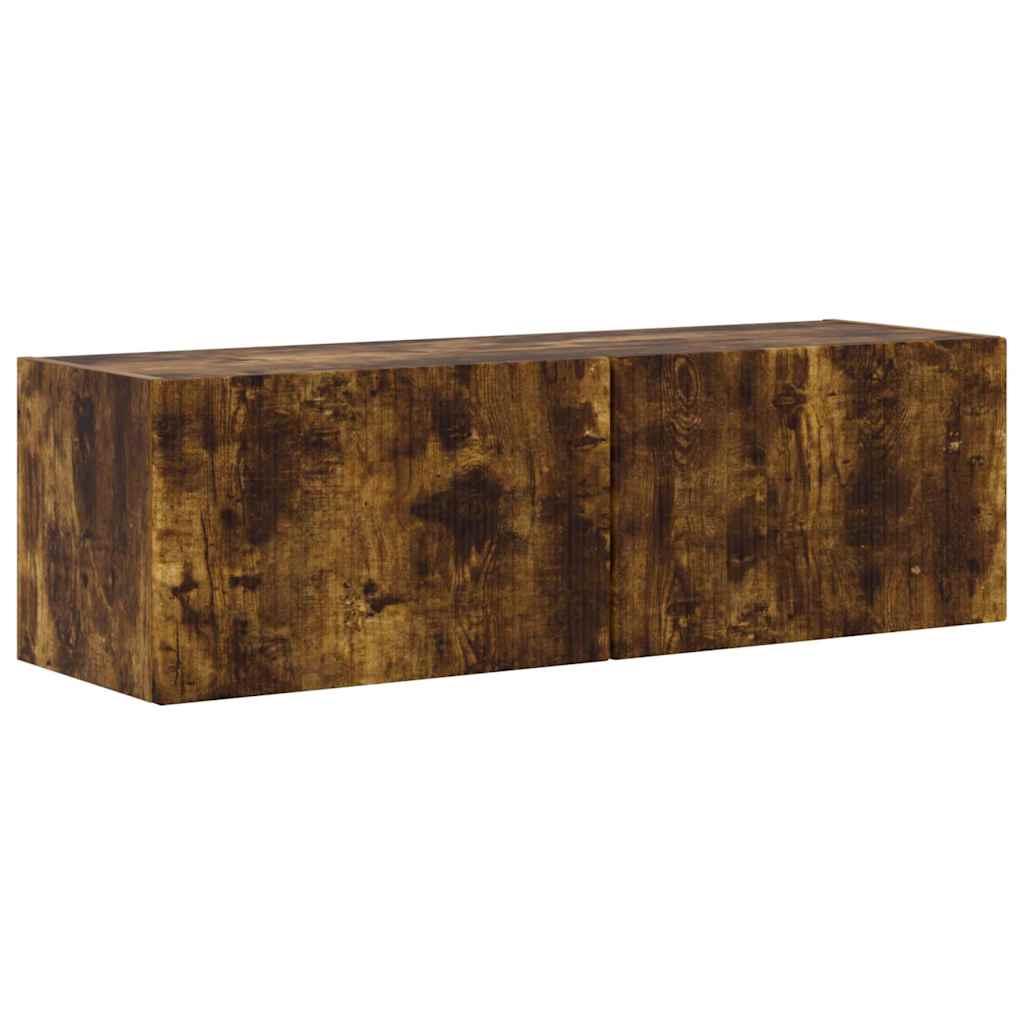 vidaXL TV Wall Cabinet 98 x 31 x 29.5 cm Smoked Oak Engineered Wood 2