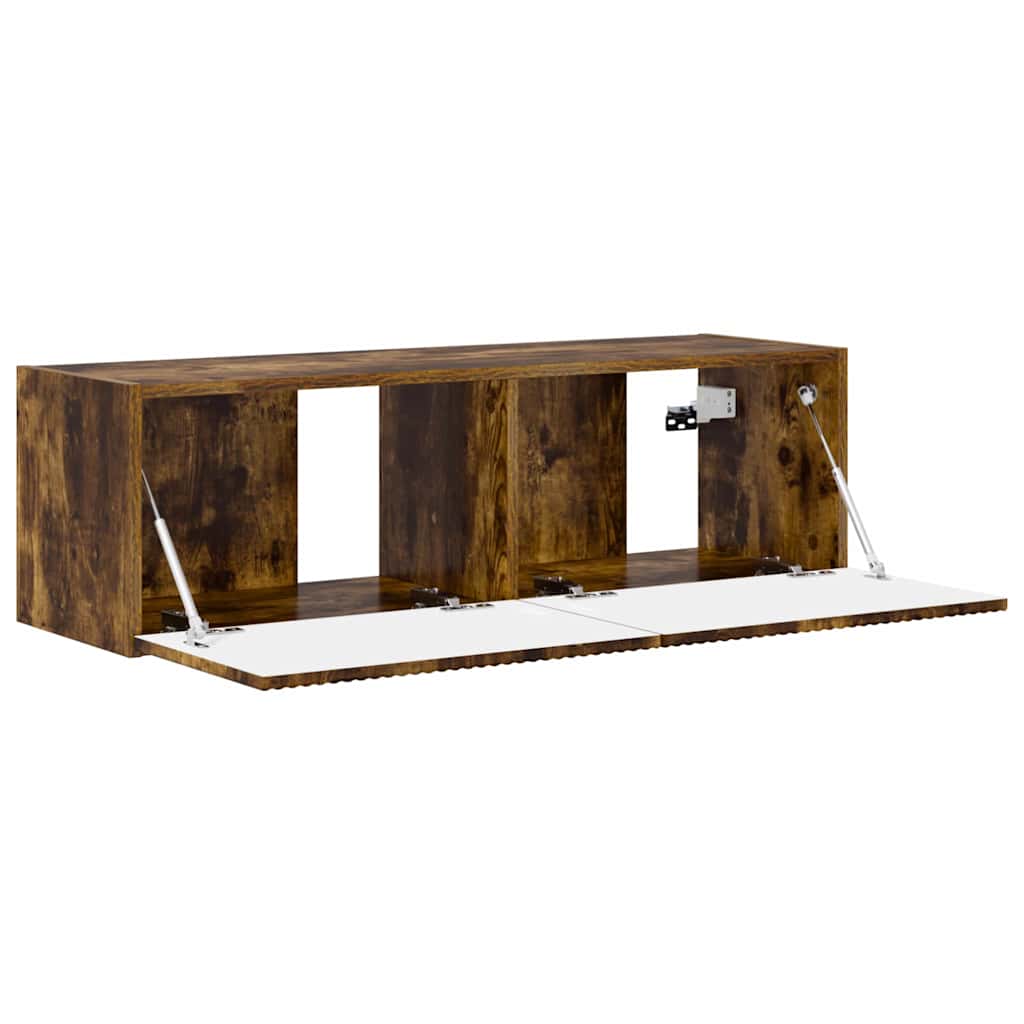 vidaXL TV Wall Cabinet 98 x 31 x 29.5 cm Smoked Oak Engineered Wood 5