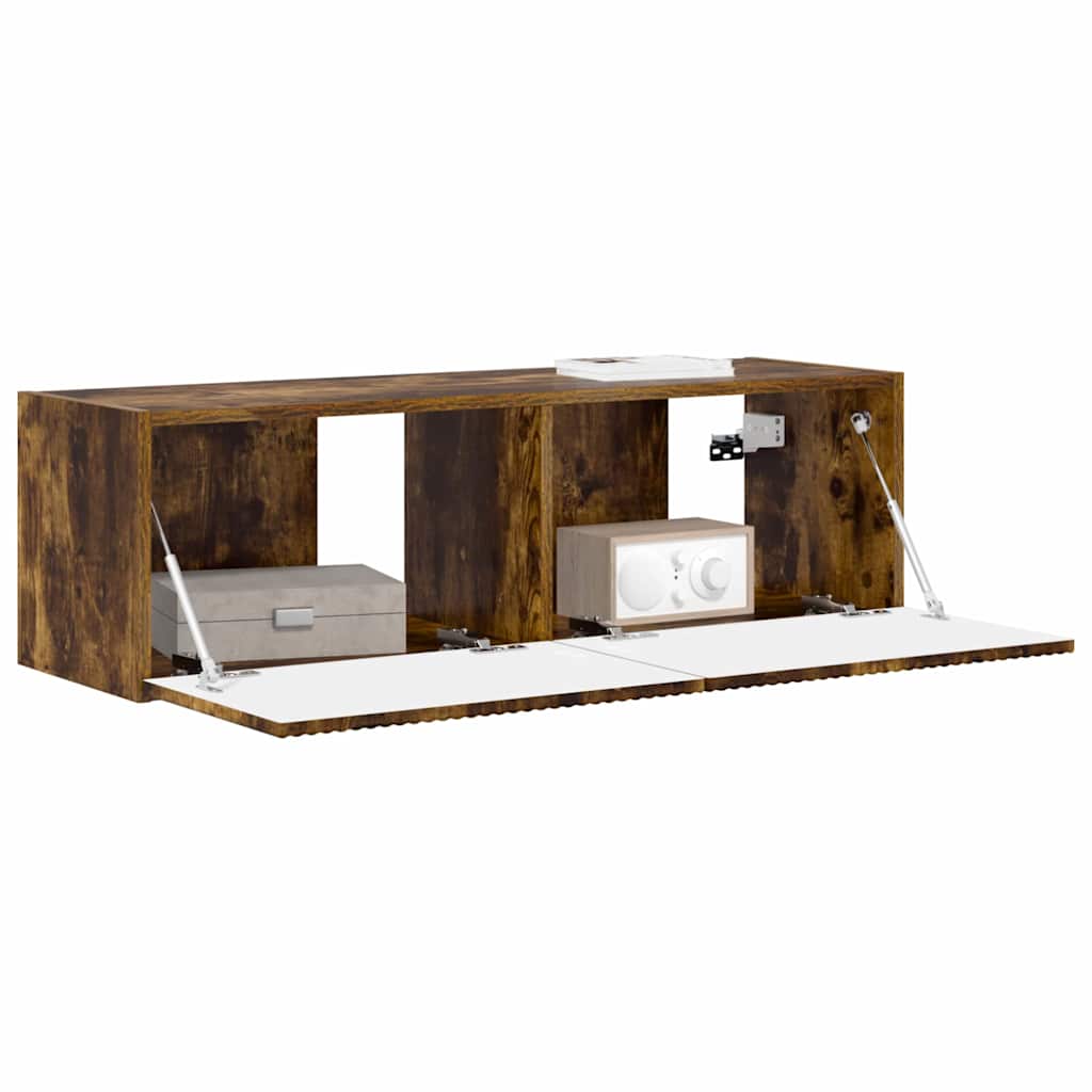 vidaXL TV Wall Cabinet 98 x 31 x 29.5 cm Smoked Oak Engineered Wood 3