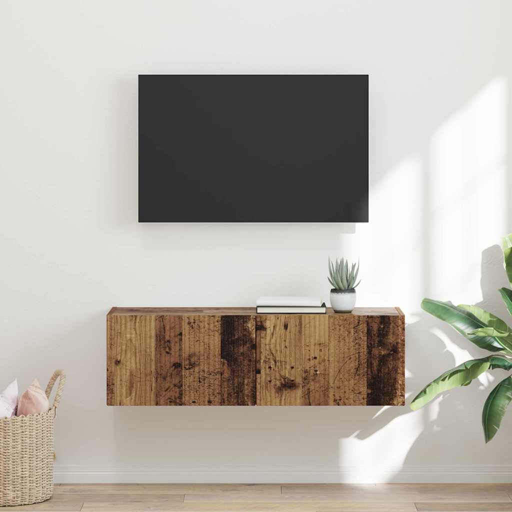vidaXL TV Wall Cabinet 98 x 31 x 29.5 cm Old Wood Engineered Wood 1