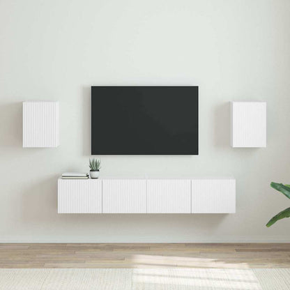 vidaXL TV Wall Cabinet 2 pcs White Engineered Wood 1