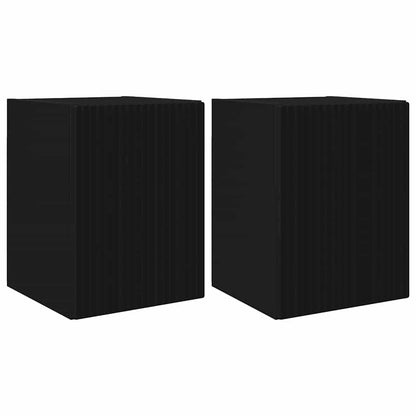 vidaXL TV Wall Cabinet 2 pcs Black Engineered Wood 2