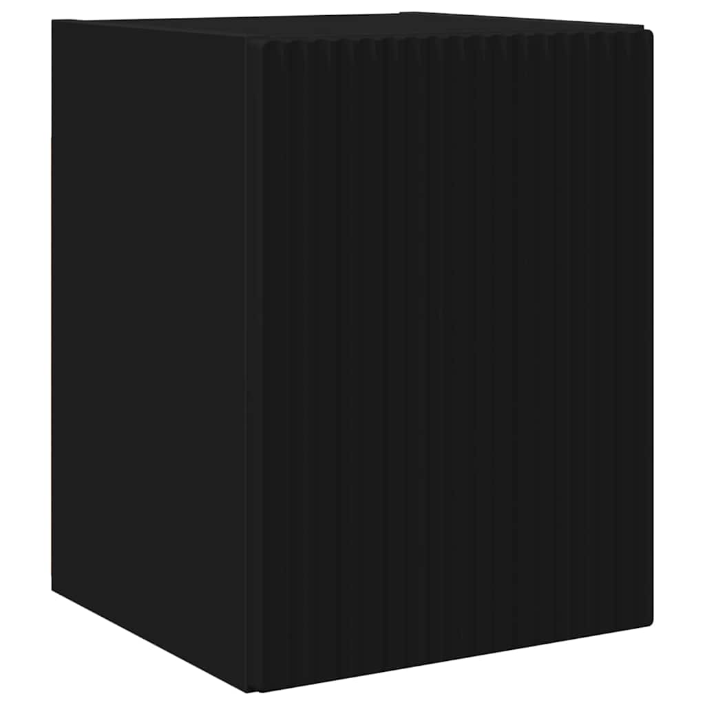 vidaXL TV Wall Cabinet 2 pcs Black Engineered Wood 5