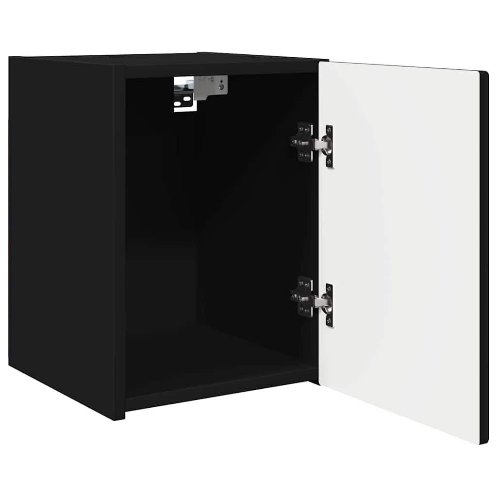 vidaXL TV Wall Cabinet 2 pcs Black Engineered Wood 6