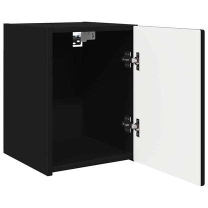 vidaXL TV Wall Cabinet 2 pcs Black Engineered Wood 6