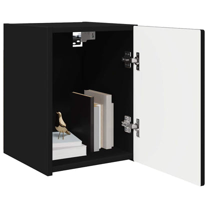 vidaXL TV Wall Cabinet 2 pcs Black Engineered Wood 3
