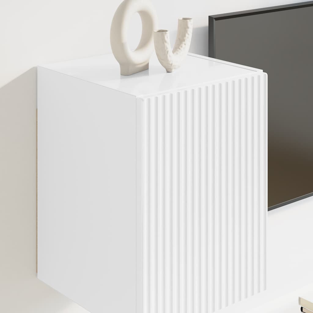 vidaXL TV Wall Cabinet 2 pcs Gloss White Engineered Wood 4