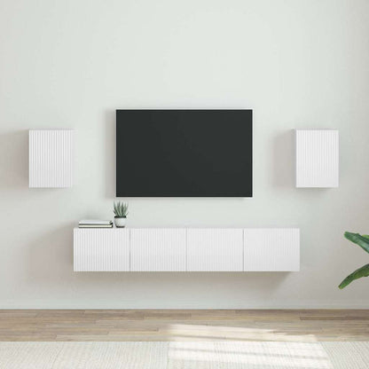 vidaXL TV Wall Cabinet 2 pcs Gloss White Engineered Wood 1