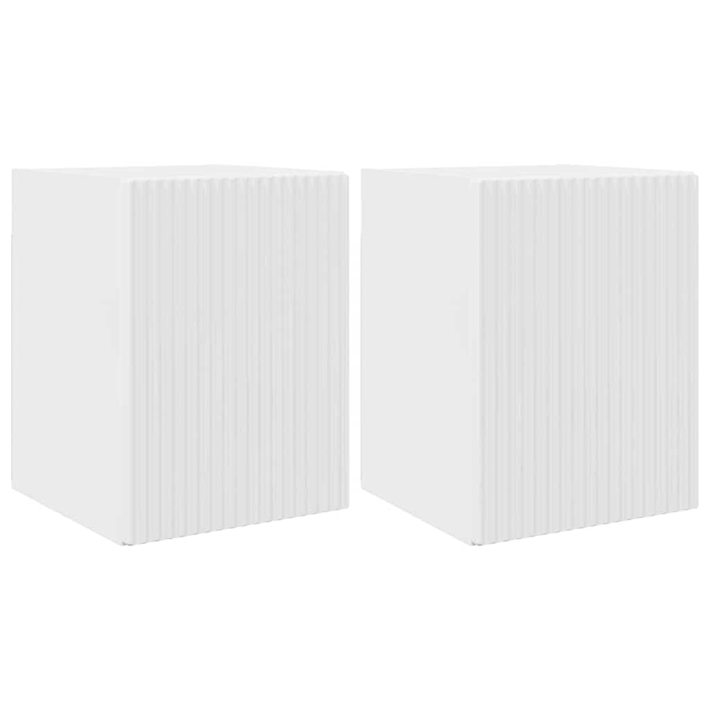 vidaXL TV Wall Cabinet 2 pcs Gloss White Engineered Wood 2