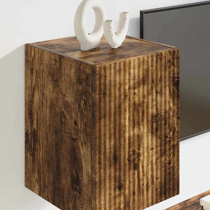vidaXL TV Wall Cabinet 2 pcs Smoked Oak Engineered Wood 4
