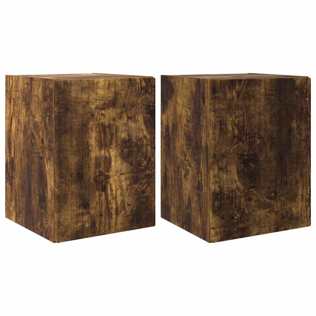 vidaXL TV Wall Cabinet 2 pcs Smoked Oak Engineered Wood 2