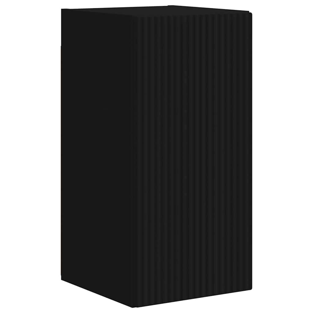 vidaXL TV Wall Cabinet 30 x 31 x 60 cm Black Engineered Wood 2