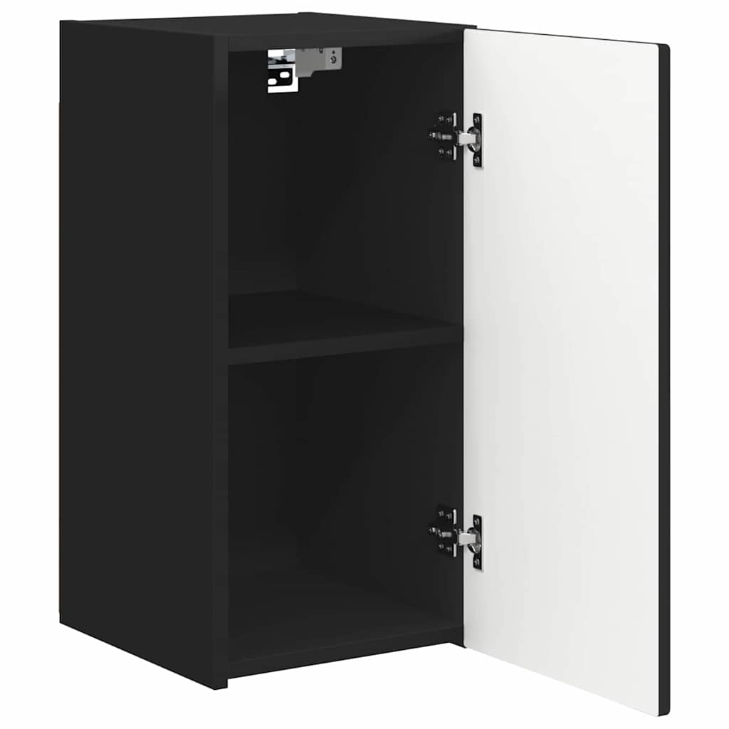 vidaXL TV Wall Cabinet 30 x 31 x 60 cm Black Engineered Wood 5