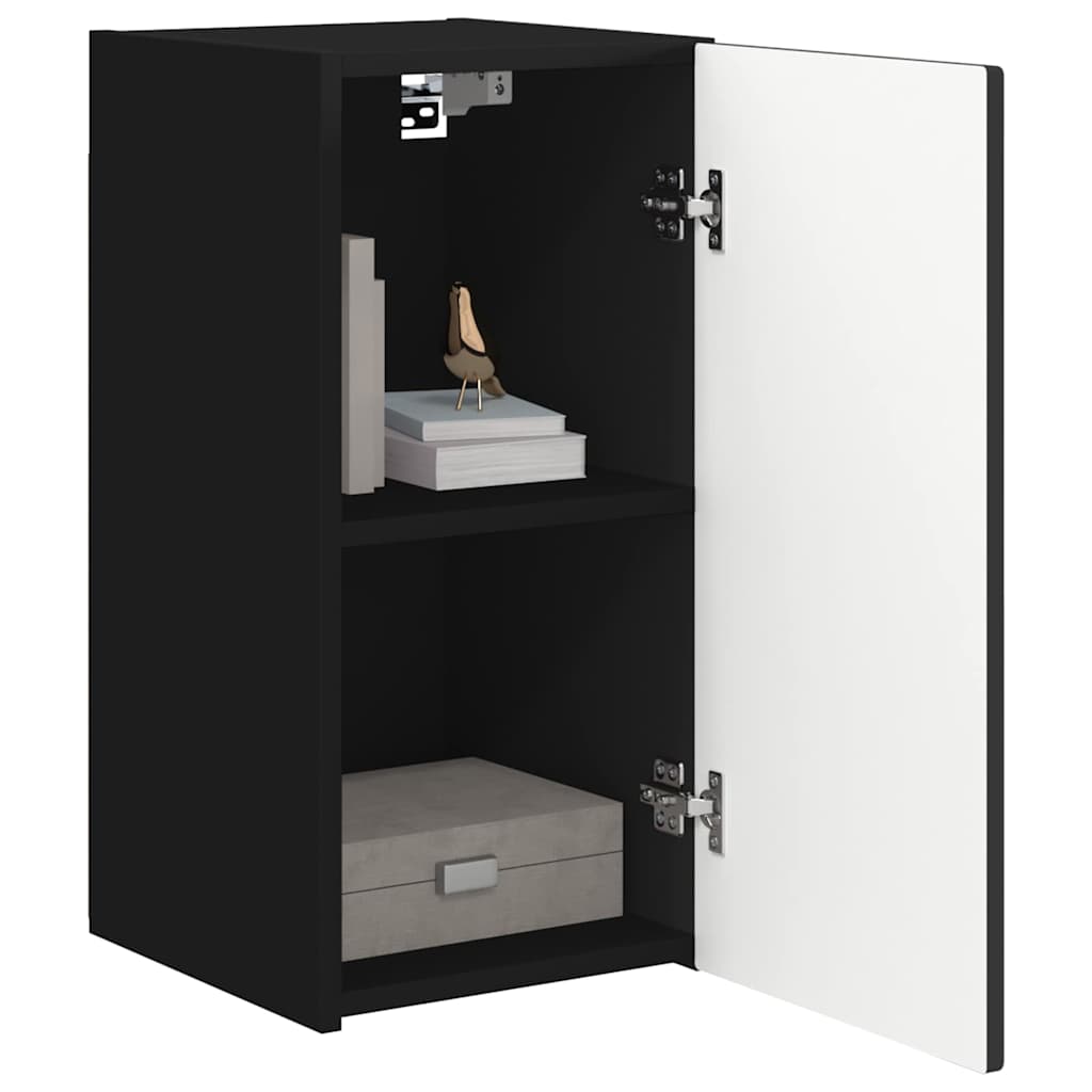 vidaXL TV Wall Cabinet 30 x 31 x 60 cm Black Engineered Wood 3