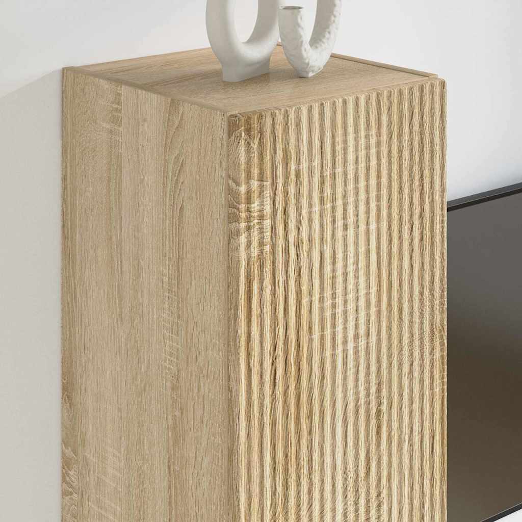 vidaXL TV Wall Cabinet 2 pcs Sonoma Engineered Wood 4