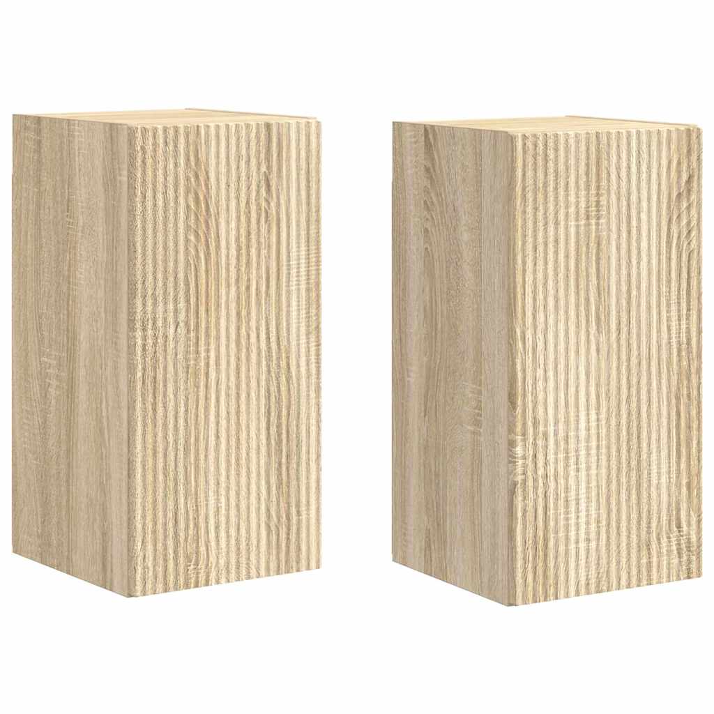 vidaXL TV Wall Cabinet 2 pcs Sonoma Engineered Wood 2