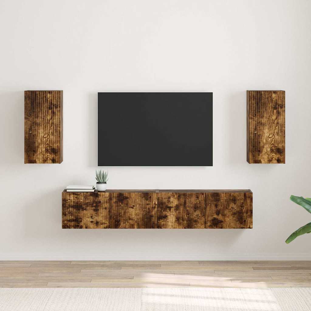 vidaXL TV Wall Cabinet Engineered Wood 2 pcs 30 x 31 x 60 cm