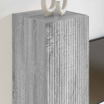 vidaXL TV Wall Cabinet 2 pcs Grey Sonoma Engineered Wood 4