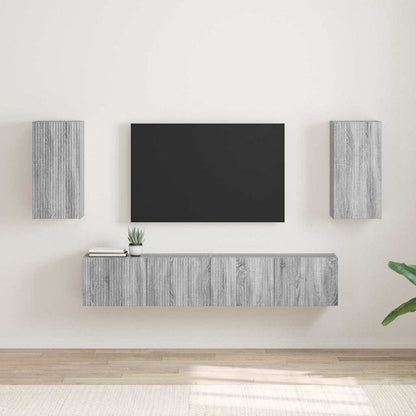 vidaXL TV Wall Cabinet 2 pcs Grey Sonoma Engineered Wood 1