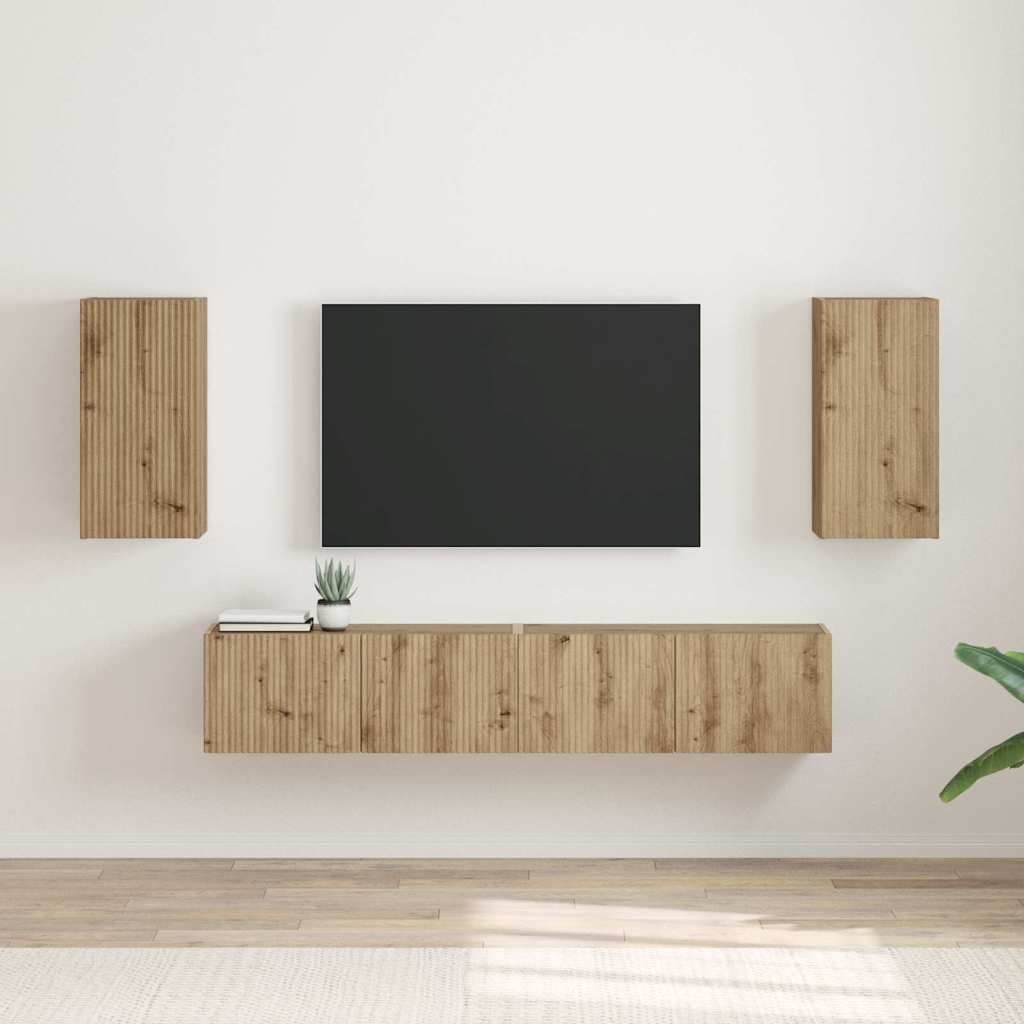 vidaXL TV Wall Cabinet Engineered Wood 2 pcs 30 x 31 x 60 cm
