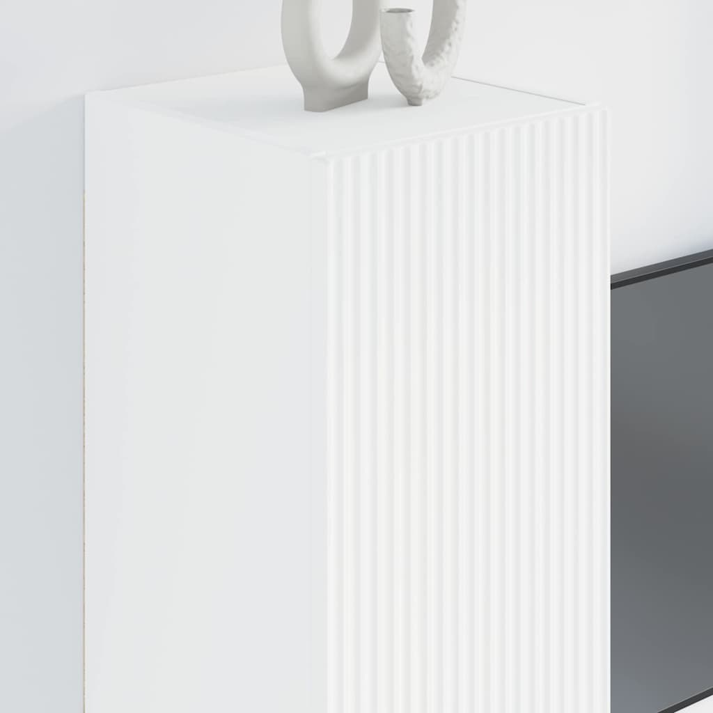 vidaXL TV Wall Cabinet 30 x 31 x 80 cm White Engineered Wood 4
