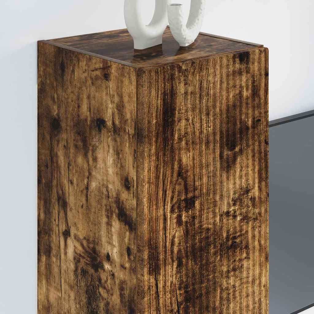 vidaXL TV Wall Cabinet 30 x 31 x 80 cm Smoked Oak Engineered Wood 4